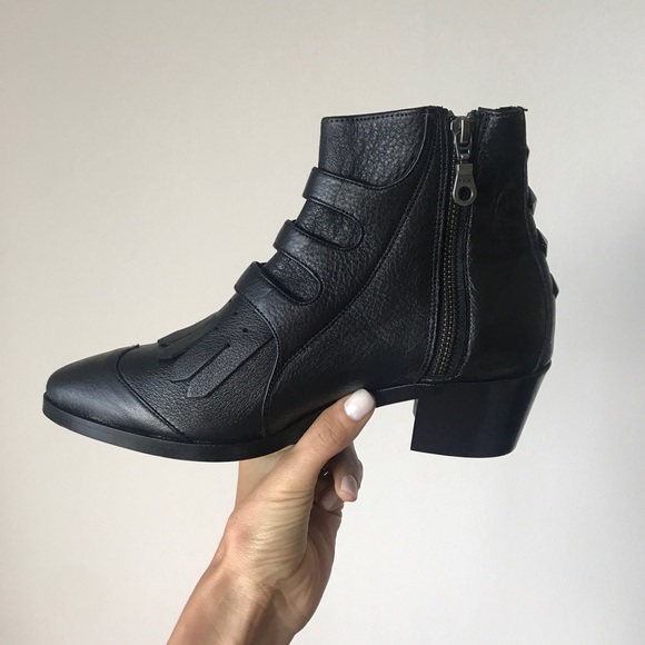 NEW Modern Vice handmade leather buckle booties - Picture 2 of 6